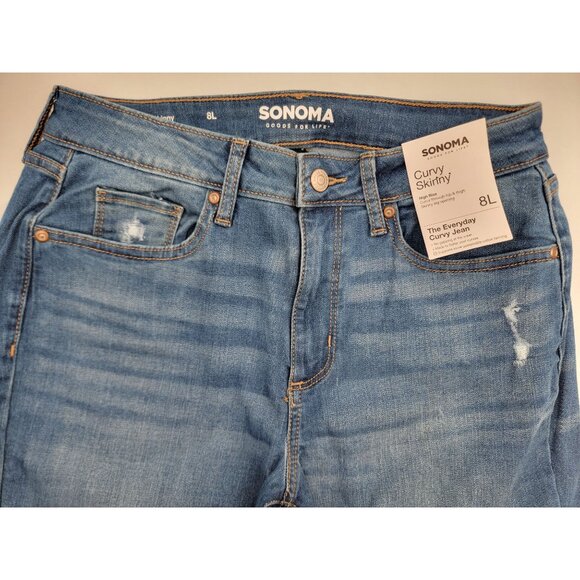 Sonoma Womens 8L Curvy Skinny High-Rise Jean Medium Blue Wash New with Tags - Picture 7 of 8